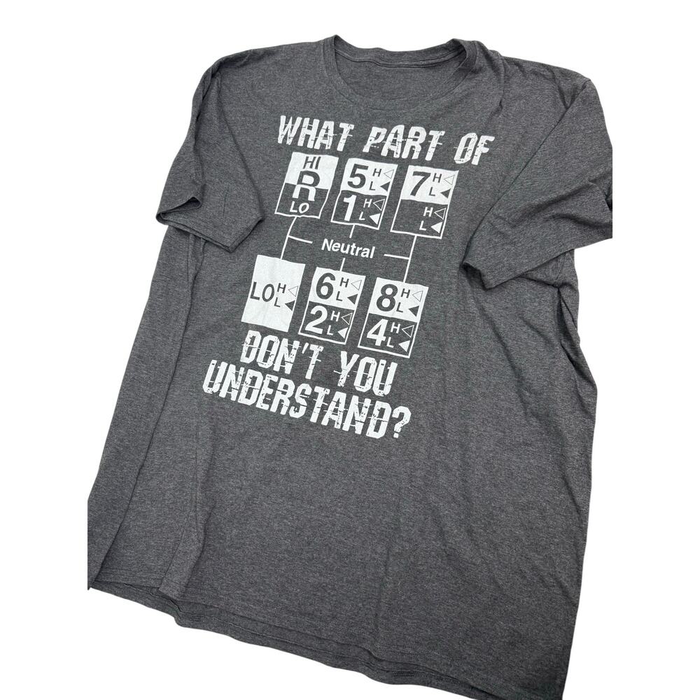 SKU3055 Men's Gray "What Part of... Don't You Understand?" T-Shirt Size 2XL